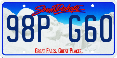 SD license plate 98PG60