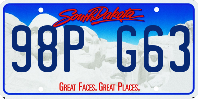 SD license plate 98PG63