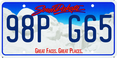 SD license plate 98PG65