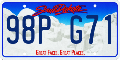 SD license plate 98PG71