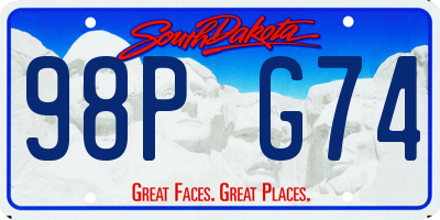 SD license plate 98PG74