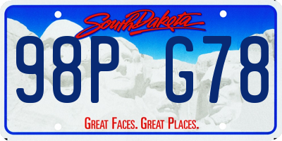 SD license plate 98PG78