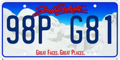 SD license plate 98PG81