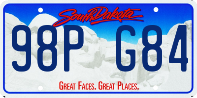 SD license plate 98PG84