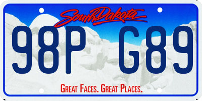 SD license plate 98PG89