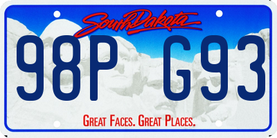 SD license plate 98PG93