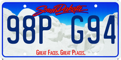 SD license plate 98PG94