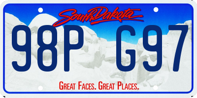 SD license plate 98PG97