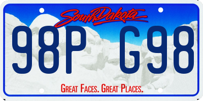 SD license plate 98PG98