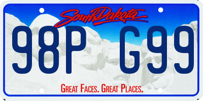 SD license plate 98PG99