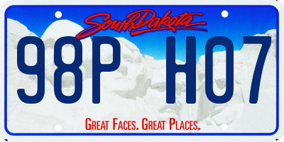 SD license plate 98PH07