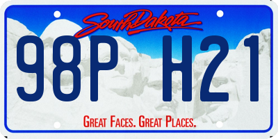 SD license plate 98PH21