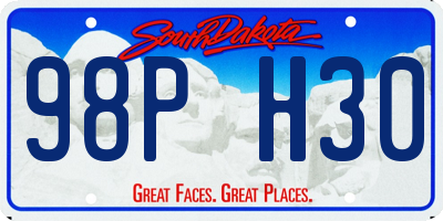 SD license plate 98PH30