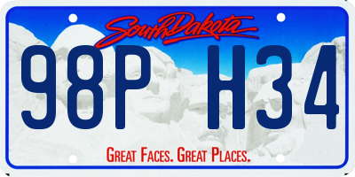 SD license plate 98PH34