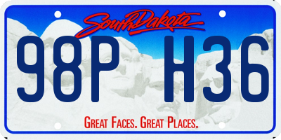 SD license plate 98PH36