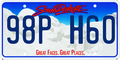 SD license plate 98PH60
