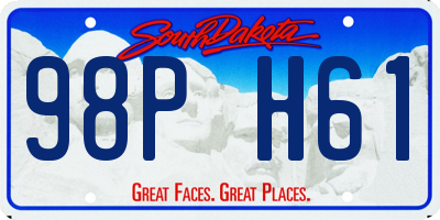 SD license plate 98PH61