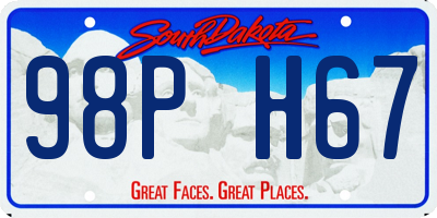 SD license plate 98PH67