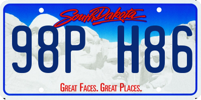 SD license plate 98PH86