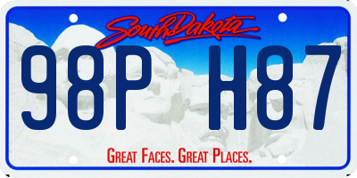 SD license plate 98PH87