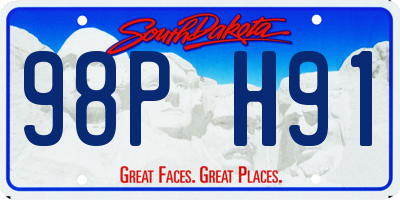 SD license plate 98PH91