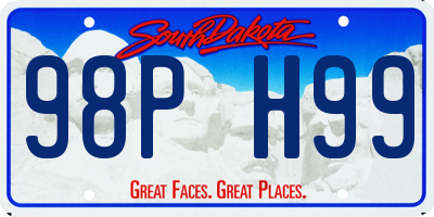 SD license plate 98PH99