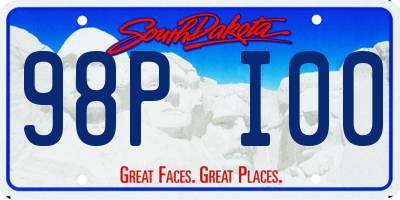 SD license plate 98PI00