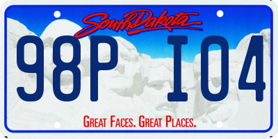 SD license plate 98PI04