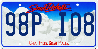 SD license plate 98PI08