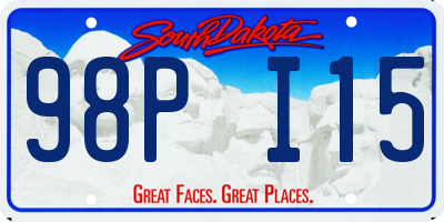 SD license plate 98PI15