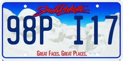 SD license plate 98PI17