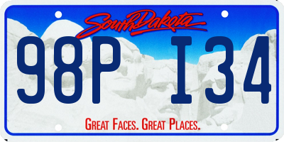 SD license plate 98PI34