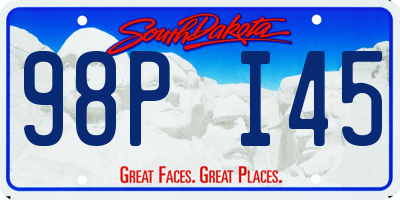 SD license plate 98PI45