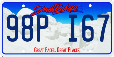 SD license plate 98PI67
