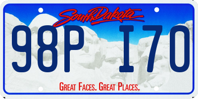 SD license plate 98PI70