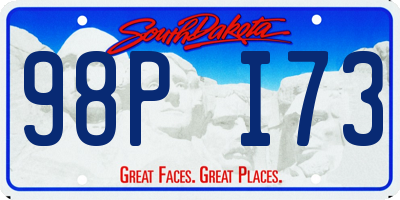 SD license plate 98PI73