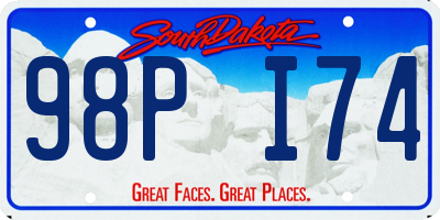 SD license plate 98PI74