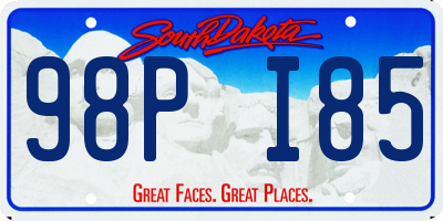 SD license plate 98PI85