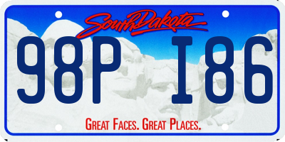 SD license plate 98PI86