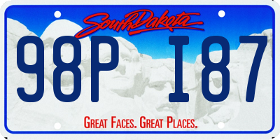 SD license plate 98PI87