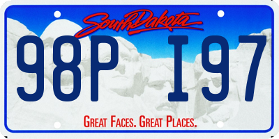 SD license plate 98PI97