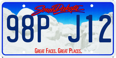 SD license plate 98PJ12