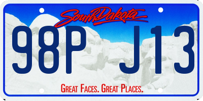 SD license plate 98PJ13