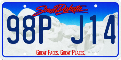 SD license plate 98PJ14