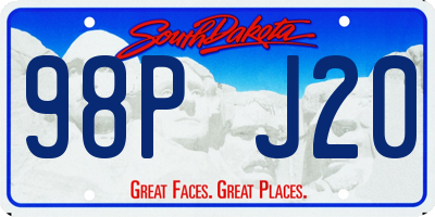 SD license plate 98PJ20