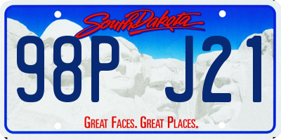 SD license plate 98PJ21