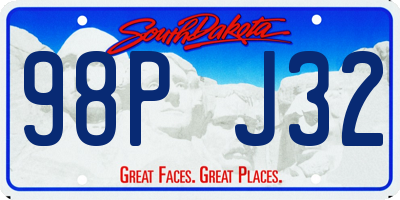 SD license plate 98PJ32