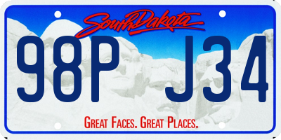 SD license plate 98PJ34