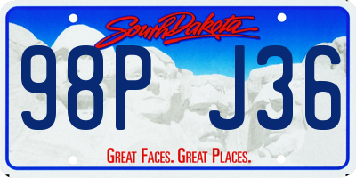 SD license plate 98PJ36