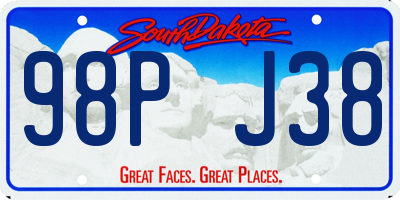 SD license plate 98PJ38